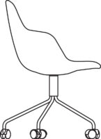 Chair, lacquered, castors