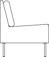 Sofa, 2-seater, straight section, fixed cover